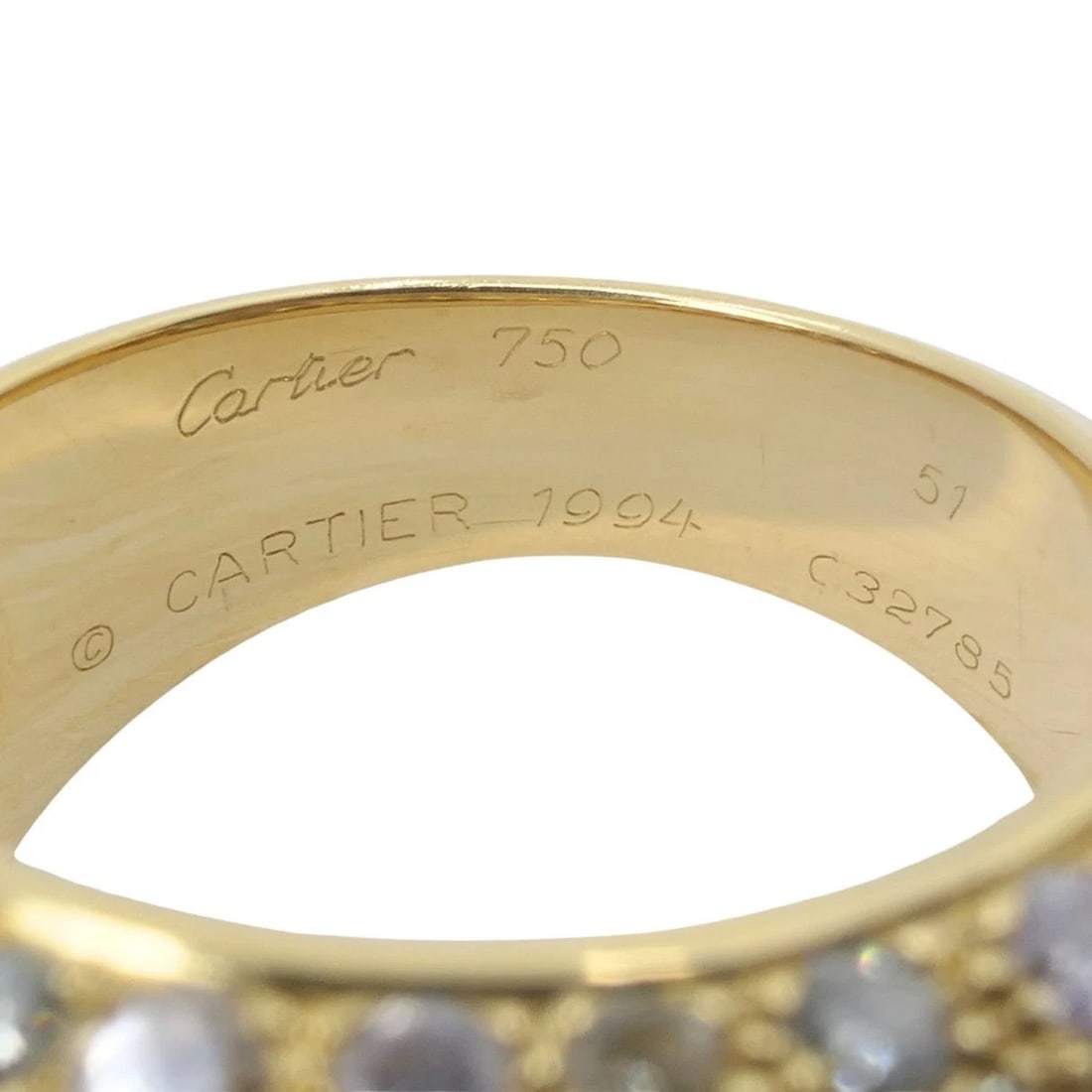 Vintage Cartier Sauvage 18k Gold White Brown Pavé Diamond Dome Ring - 13