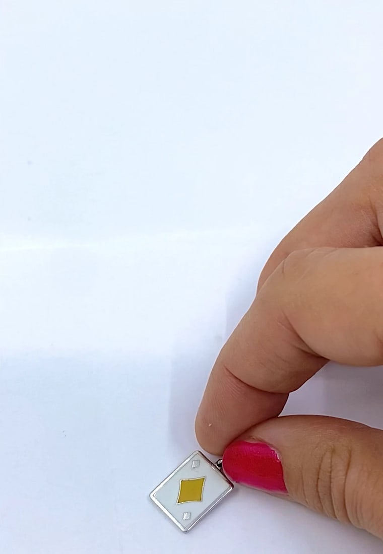 Vintage 12k Gold Playing Card Diamonds Charm Pavé Diamond Bail - 2