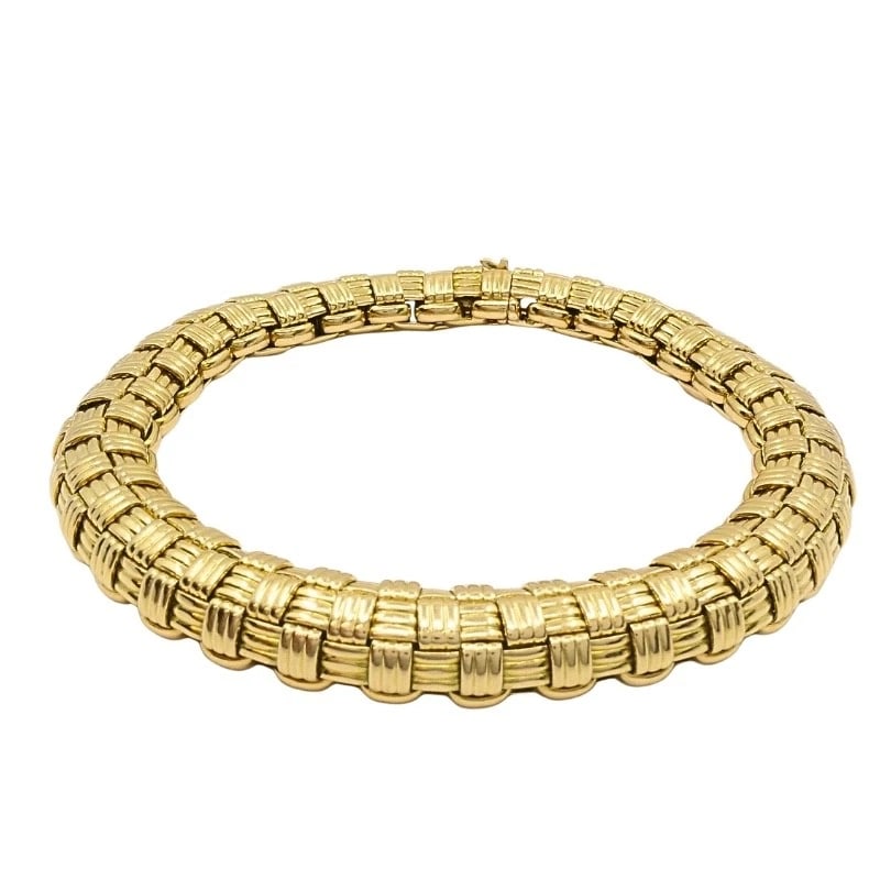 Vintage Cartier Paris 18k Gold Retro Grid Link Bracelet, 1950s-1970s - 6
