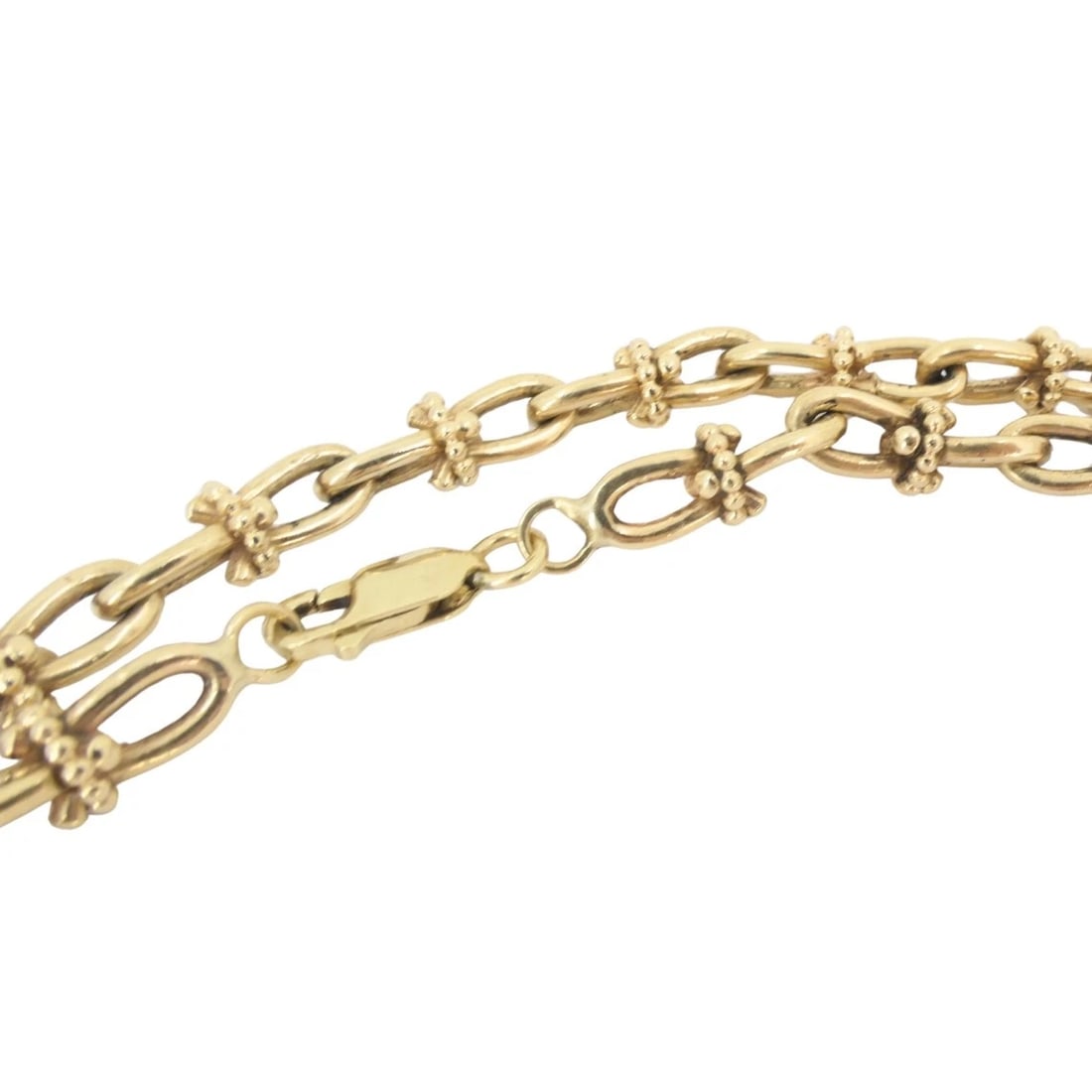 Vintage 14k Gold Nautical Chain Necklace Mariner Link Design - 4