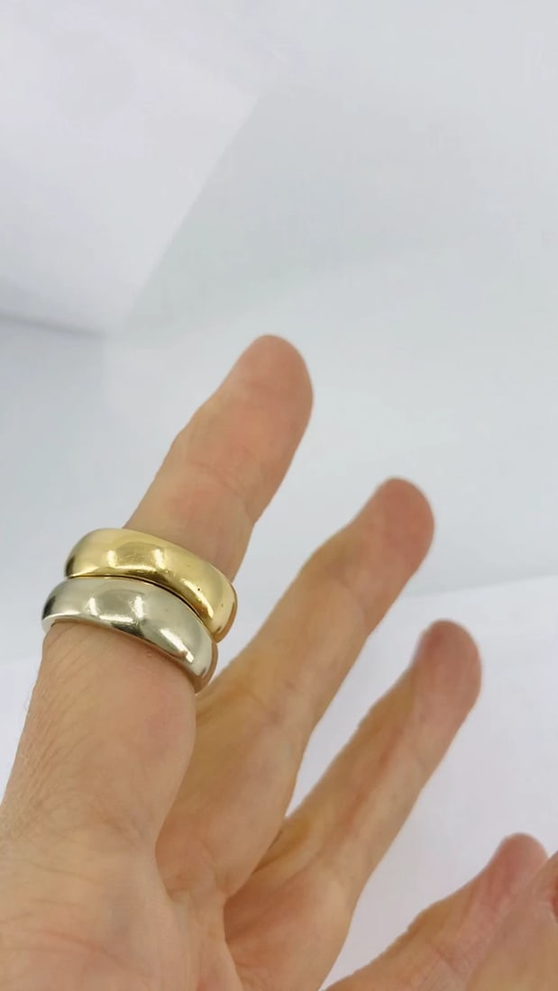 Vintage Cartier Love Me Band Ring Set 18k Gold - 2