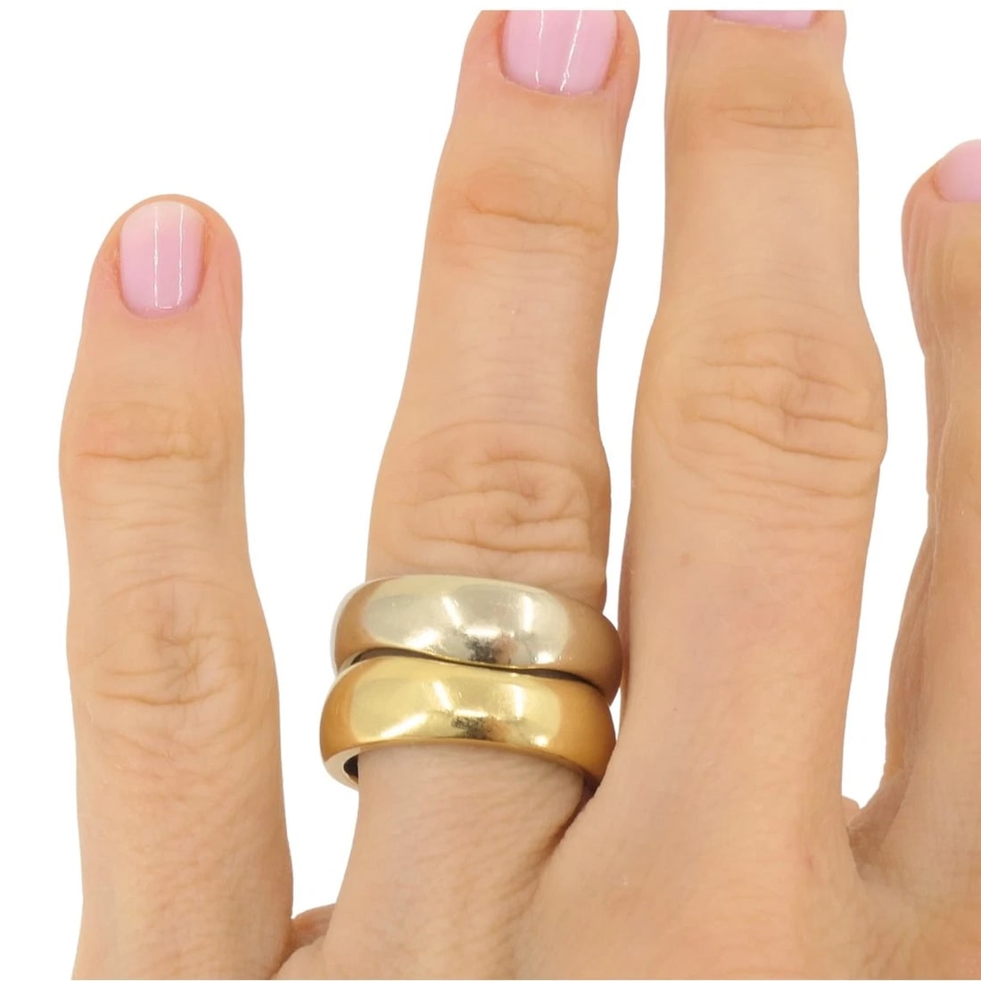 Vintage Cartier Love Me Band Ring Set 18k Gold - 3