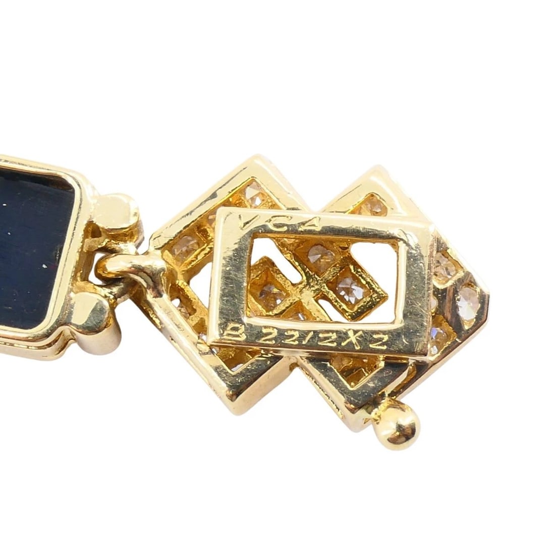 Vintage Van Cleef & Arpels 18k Gold Diamond Onyx Bracelet - 12