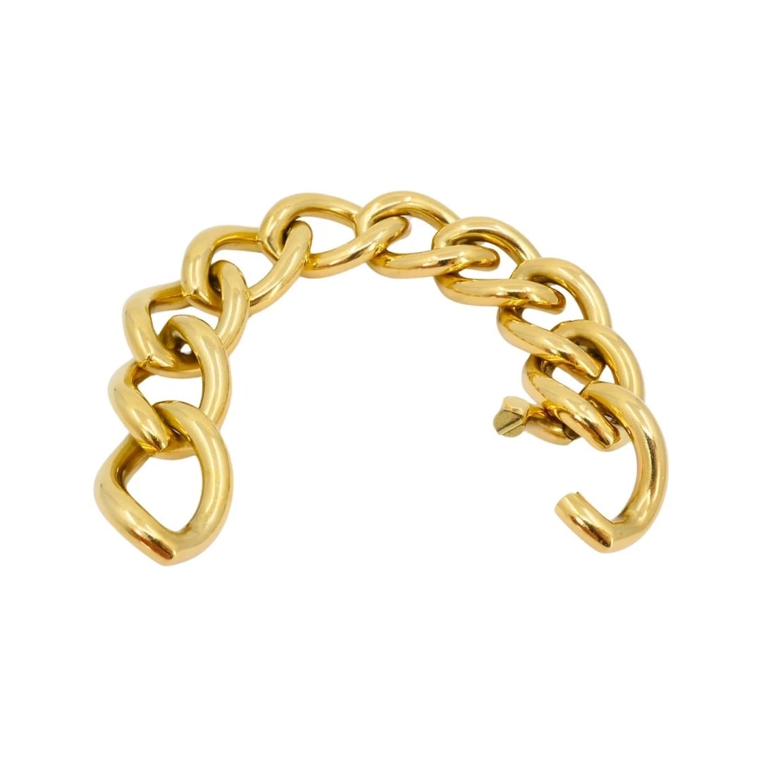 Vintage Italian Bracelet 18k Gold Marquise Shape Link - 4