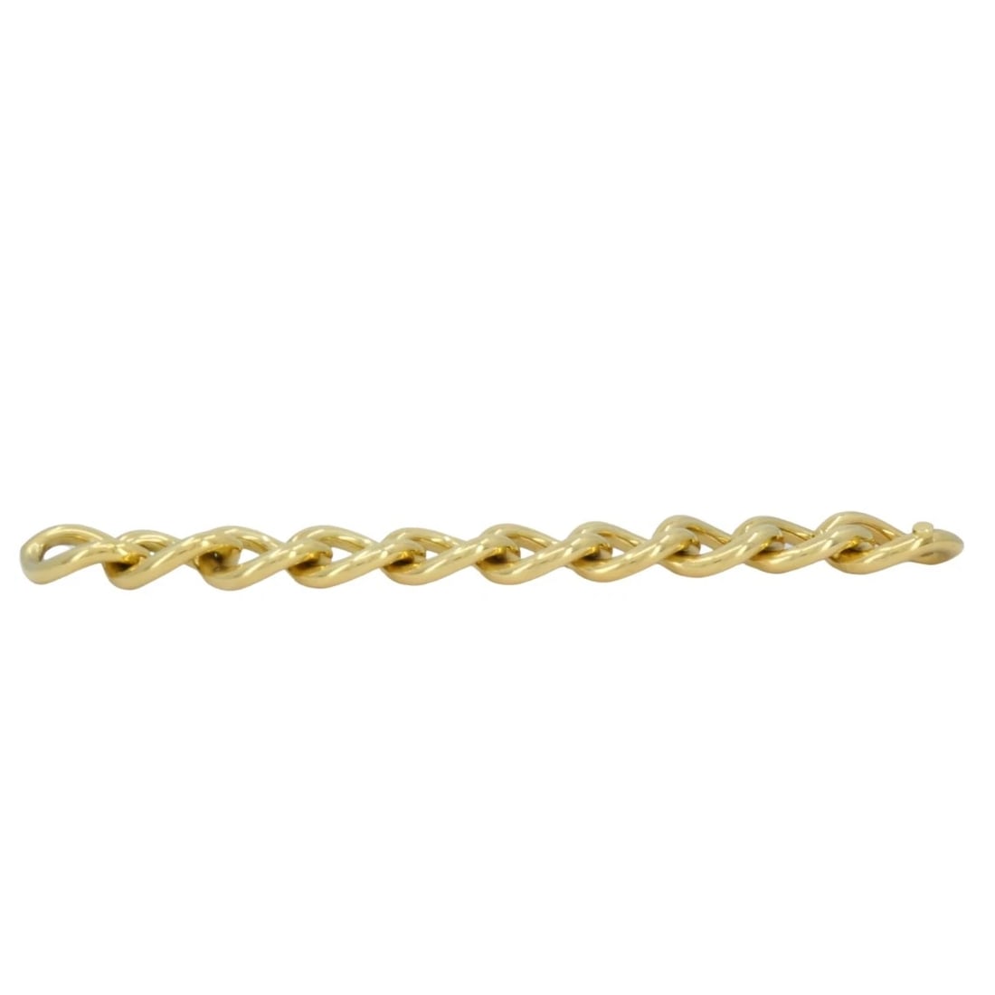 Vintage Italian Bracelet 18k Gold Marquise Shape Link - 6