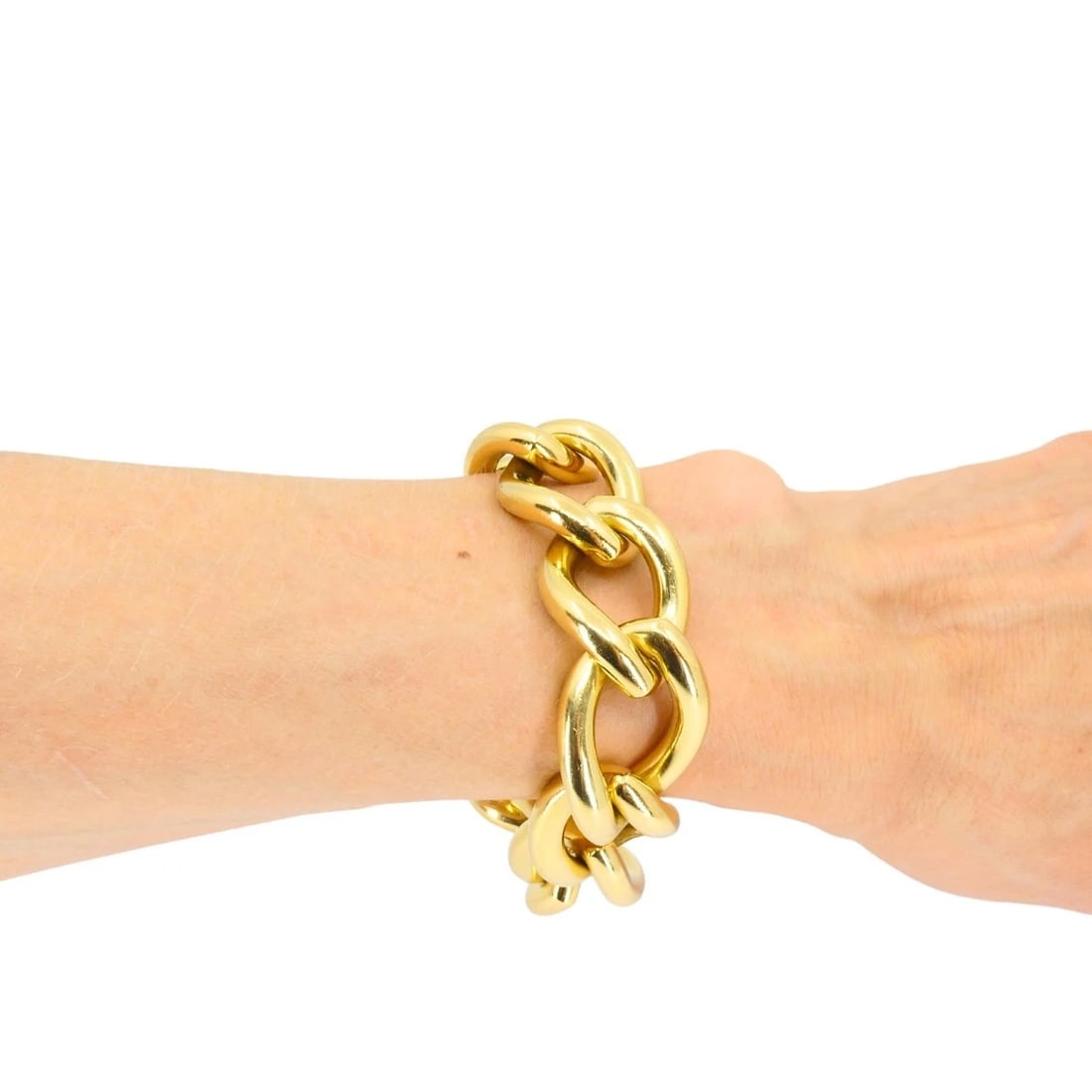 Vintage Italian Bracelet 18k Gold Marquise Shape Link - 8