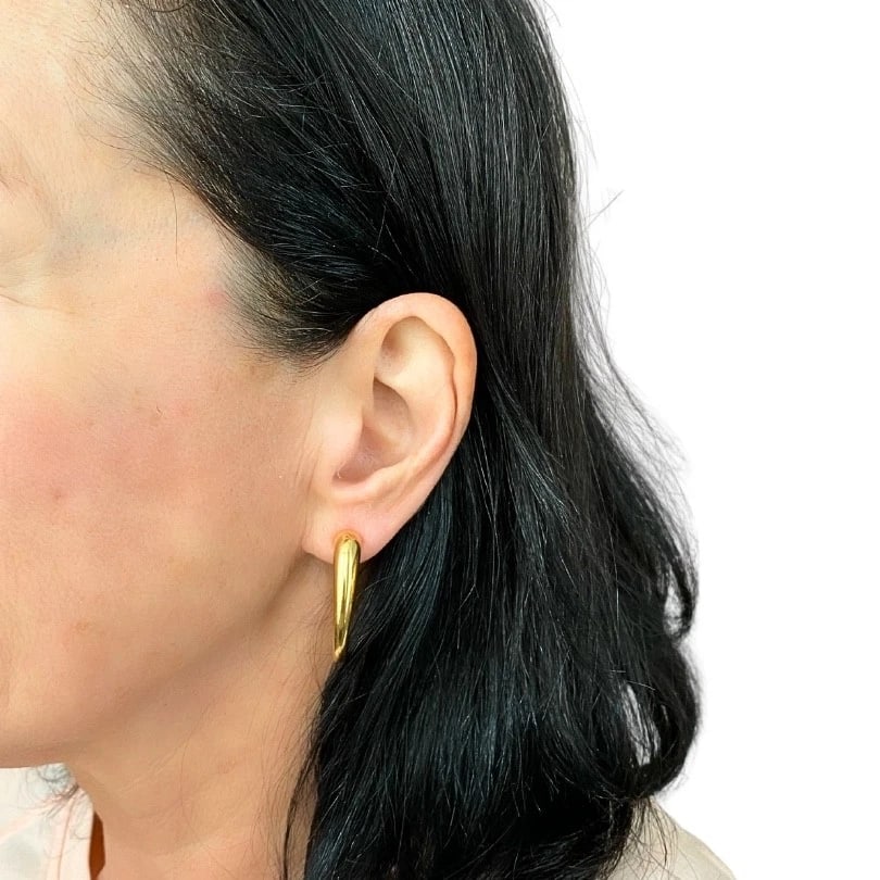 Pomellato 18k Yellow Gold Sculptural Hoop Earrings - 3