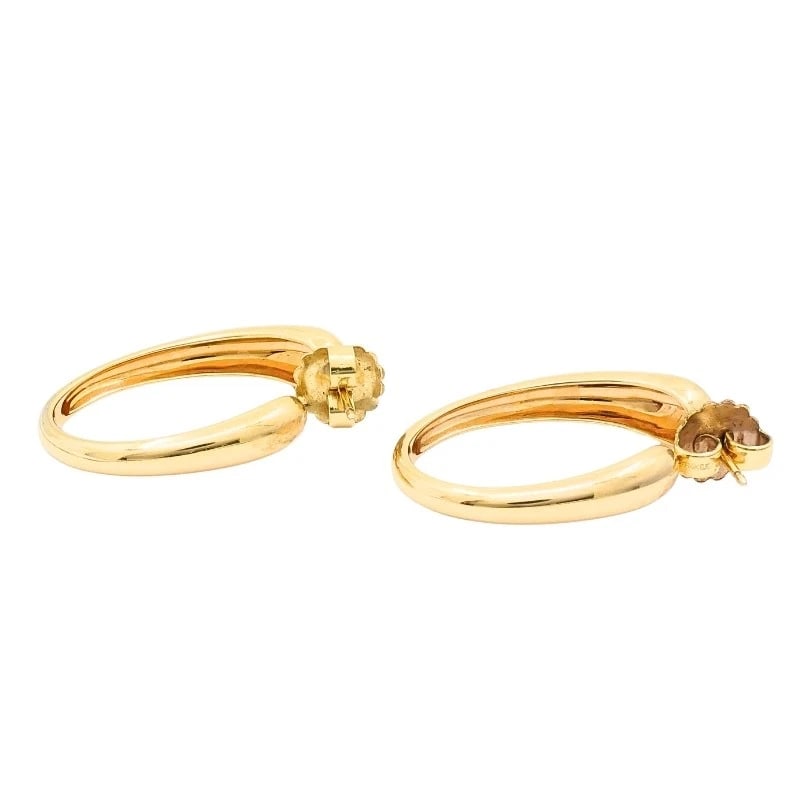 Pomellato 18k Yellow Gold Sculptural Hoop Earrings - 7