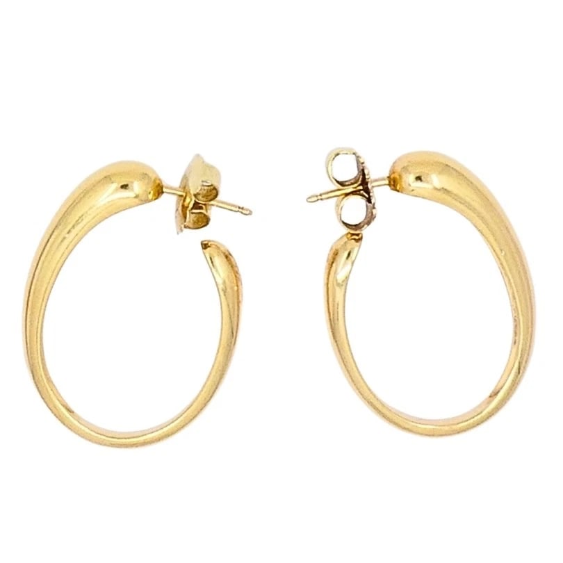 Pomellato 18k Yellow Gold Sculptural Hoop Earrings - 8