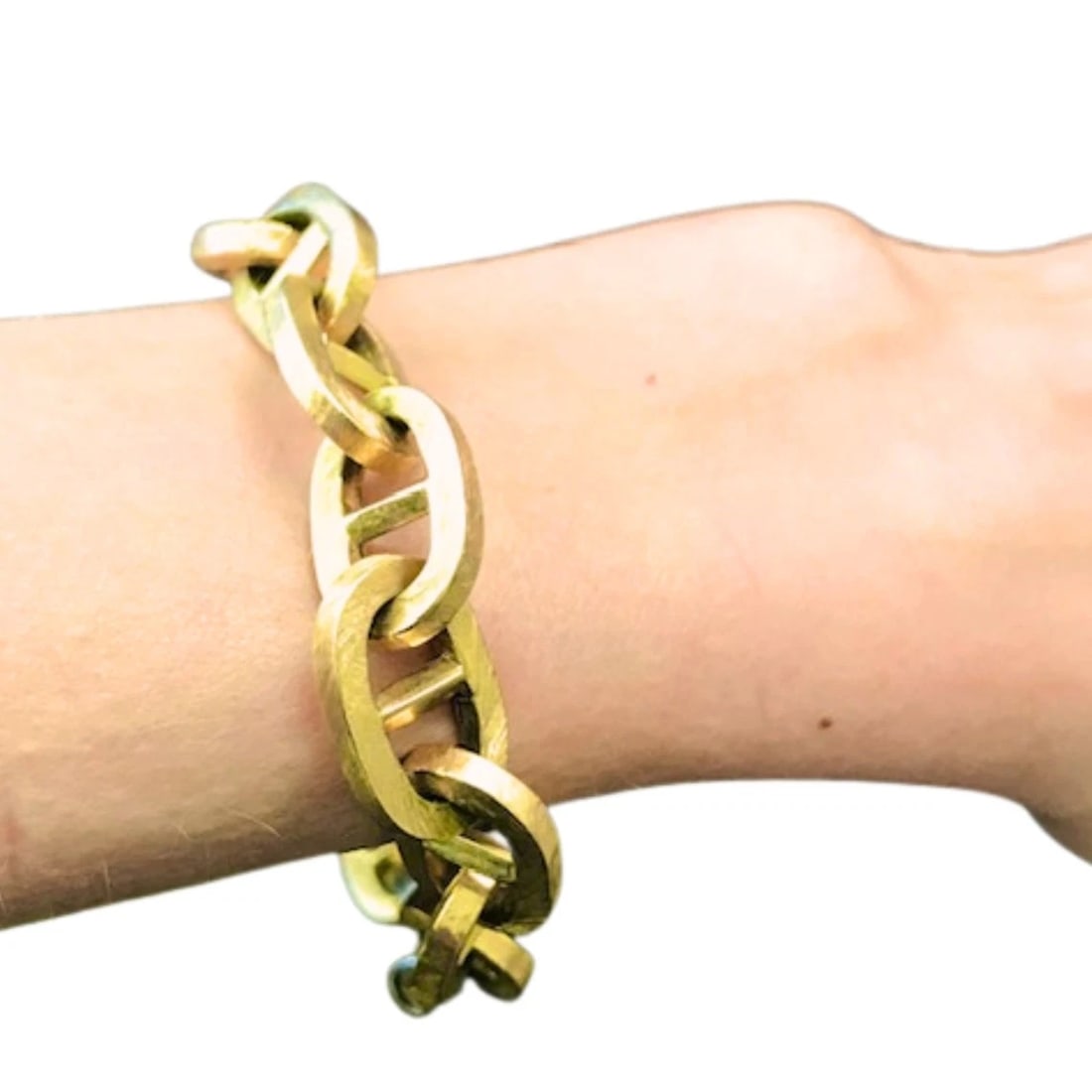 Vintage 18k Gold Mariner Link Bracelet - 2