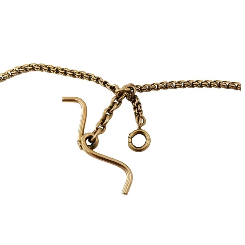 Antique 9k Gold Carnelian Bloodstone Pendant 14k Gold Chain Necklace - 11