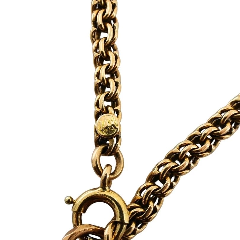 Antique 9k Gold Carnelian Bloodstone Pendant 14k Gold Chain Necklace - 14