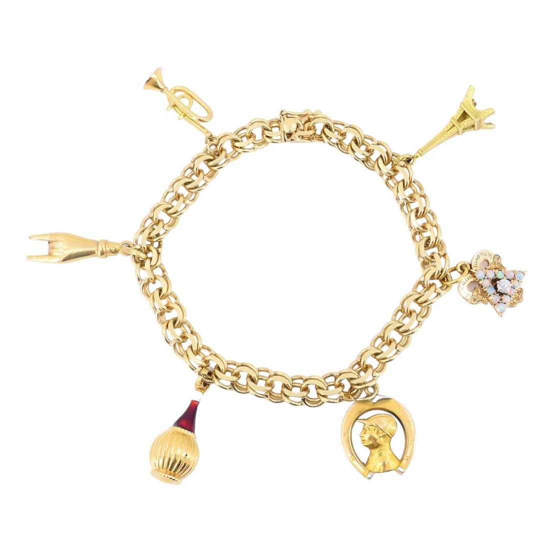 Vintage 14k 18k Gold Charm Bracelet (1 of 14)