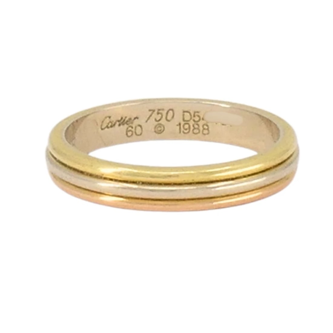 Cartier Trinity Band 18k Gold Men Ring Original Box: Title: Cartier Trinity Band 18k Gold Men Ring Original Box Description: The Cartier Trinity ring is one of the brand’s most recognized designs, known for its simplicity and meaning. This Cartier