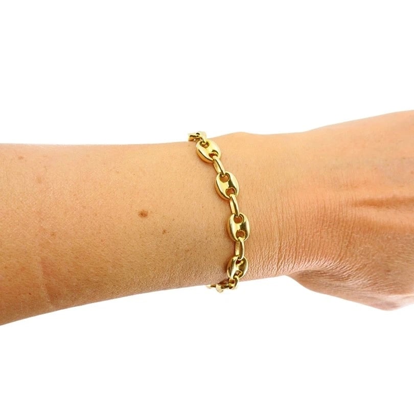 Vintage 14k Yellow Gold Mariner Link Bracelet - 3