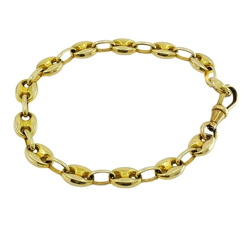 Vintage 14k Yellow Gold Mariner Link Bracelet - 7