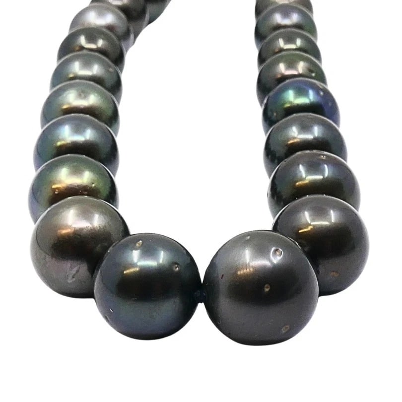 Tahitian Pearl Strand Necklace 14k Gold Clasp - 8