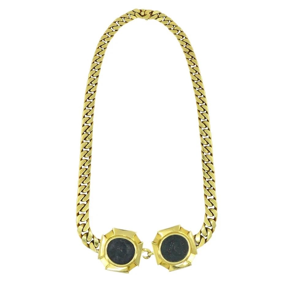Vintage Bvlgari 18k Gold Monete Double Ancient Coin Bulgari Necklace (1 of 12)