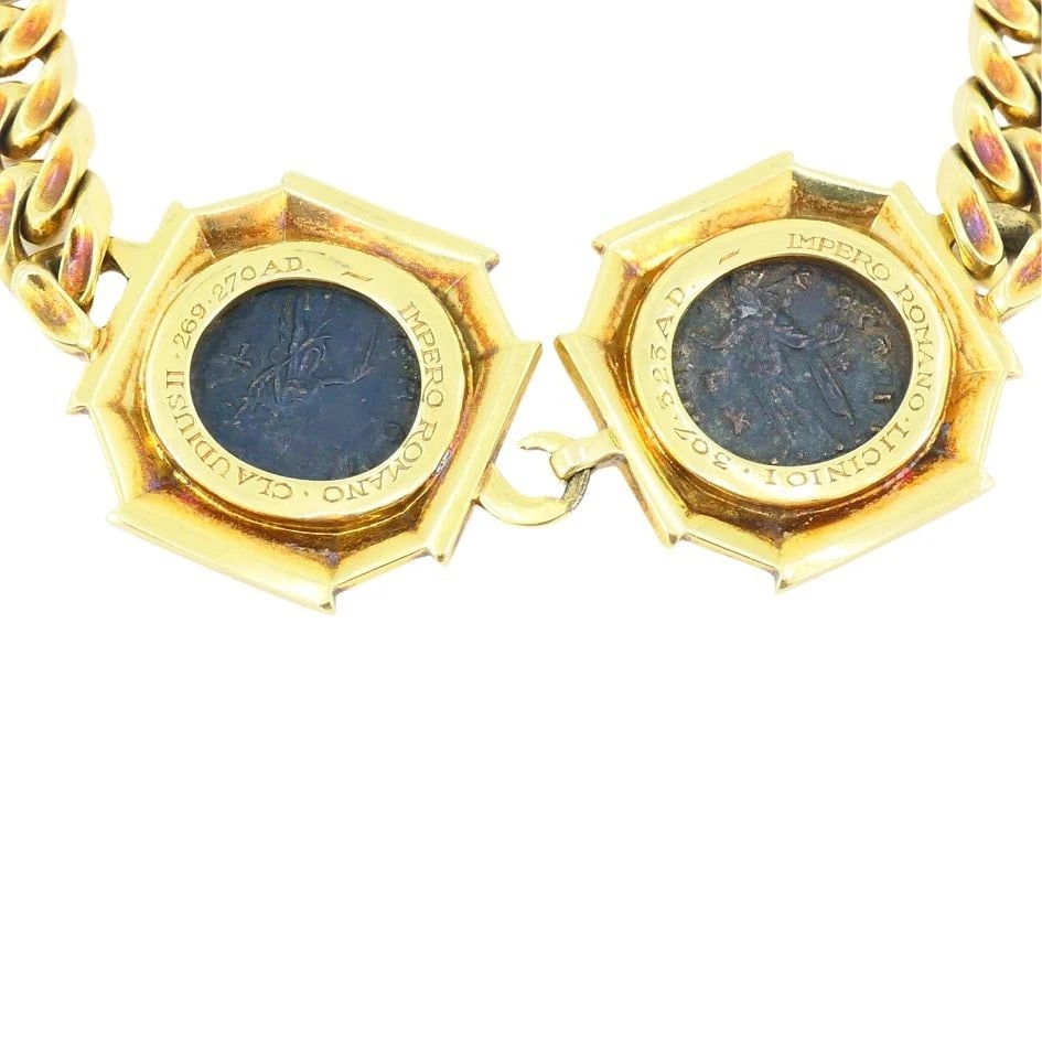 Vintage Bvlgari 18k Gold Monete Double Ancient Coin Bulgari Necklace - 7