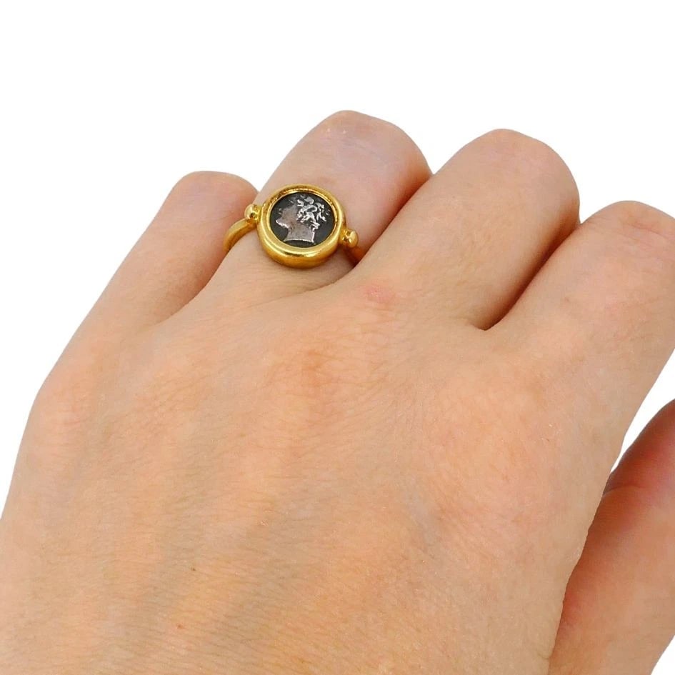 Bvlgari 18k Gold Monete Ancient Coin Bulgari Ring - 3