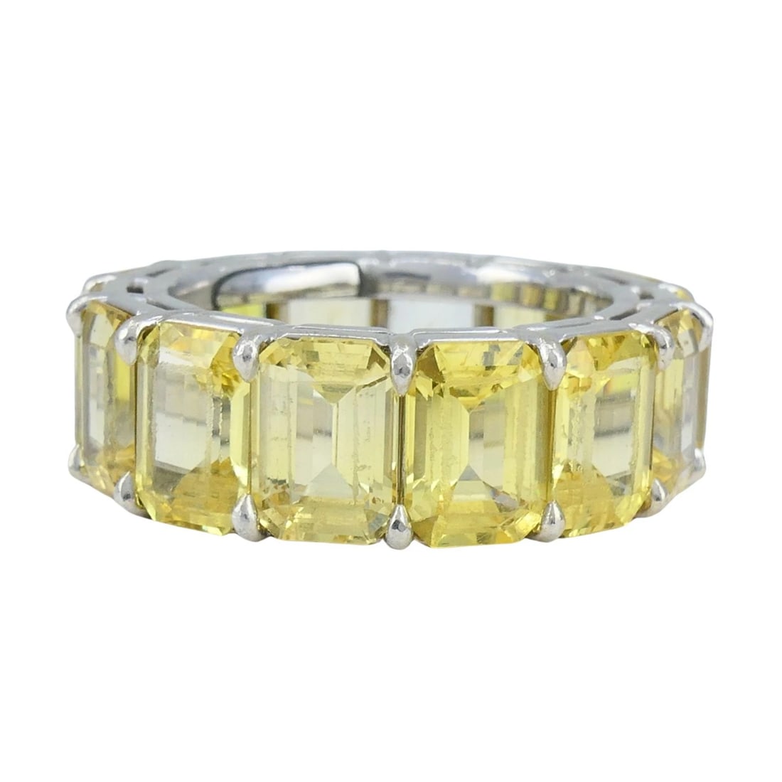 Bvlgari Yellow Sapphire Platinum Eternity Band Bulgari Ring - 12