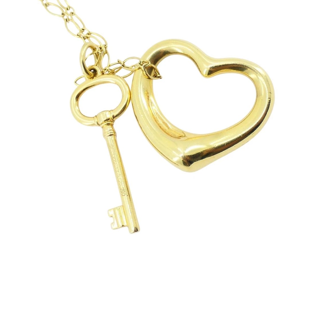 Tiffany & Co. Elsa Peretti Open Heart Key Pendant Necklace - 10