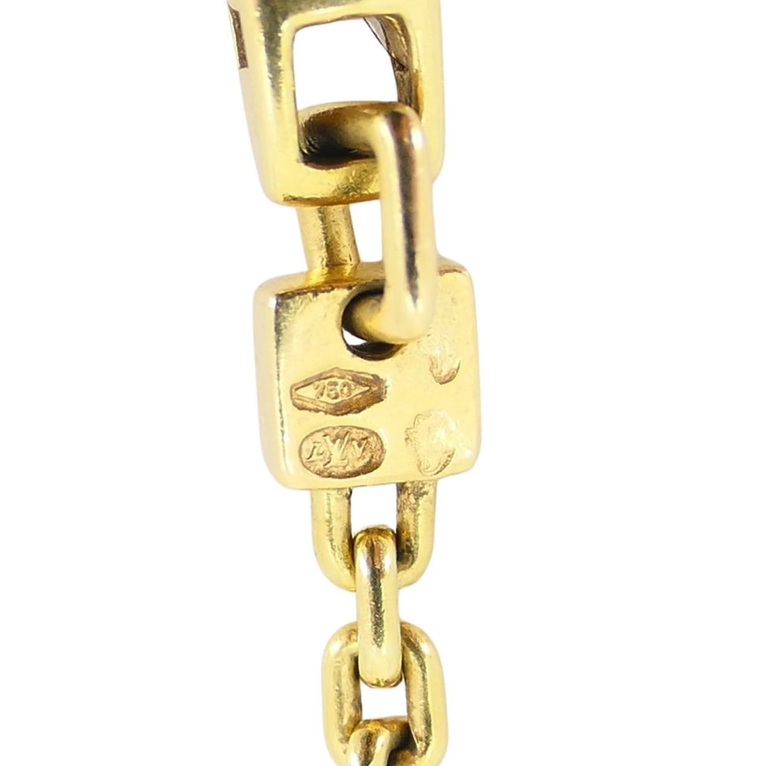 Louis Vuitton 18k Gold Diamond Eiffel Tower French Pendant Necklace - 14