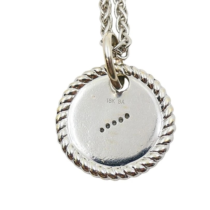 18k White Gold Monogram "S" Pendant Necklace - 8