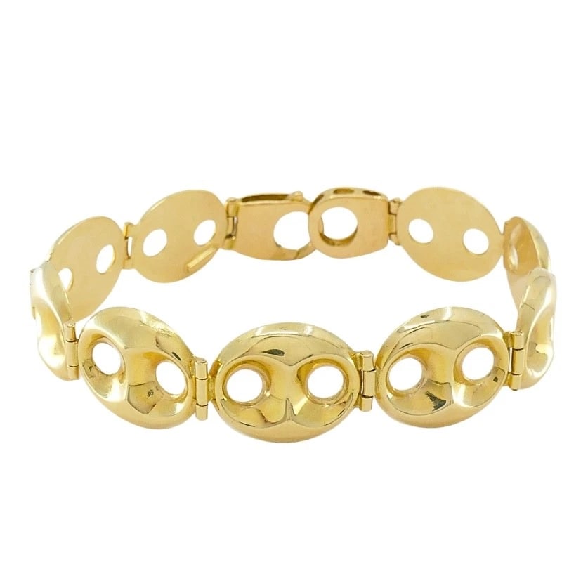 18k Yellow Gold Mariner Link Bracelet - 7