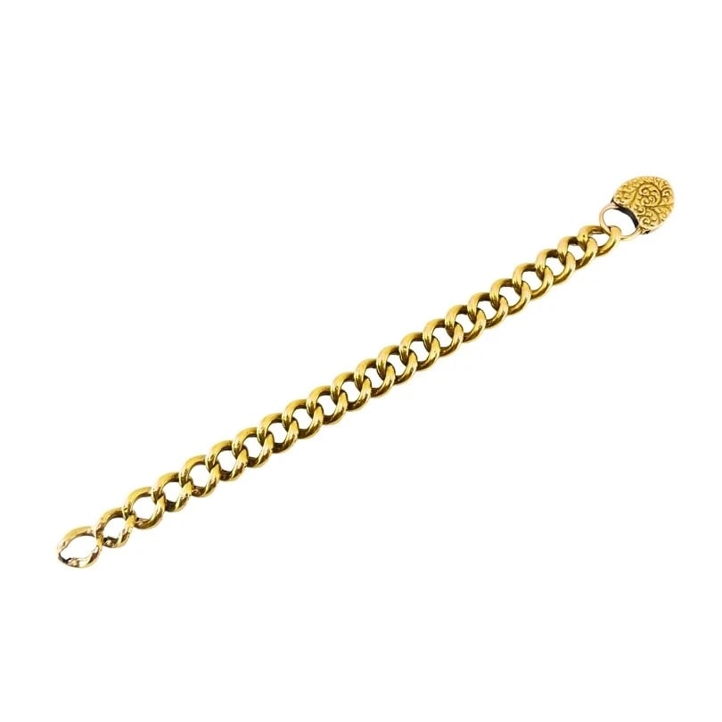 Vintage 14k Gold Heart Lock Link Bracelet - 6