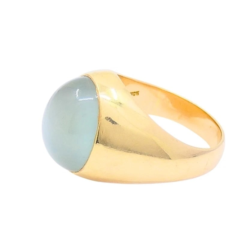 Vintage 14k Gold Moonstone Cabochon Ring - 5