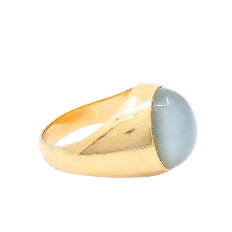 Vintage 14k Gold Moonstone Cabochon Ring - 6