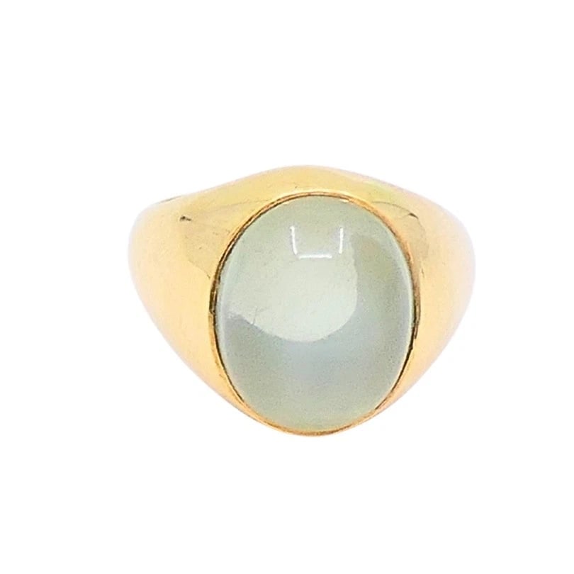 Vintage 14k Gold Moonstone Cabochon Ring - 7