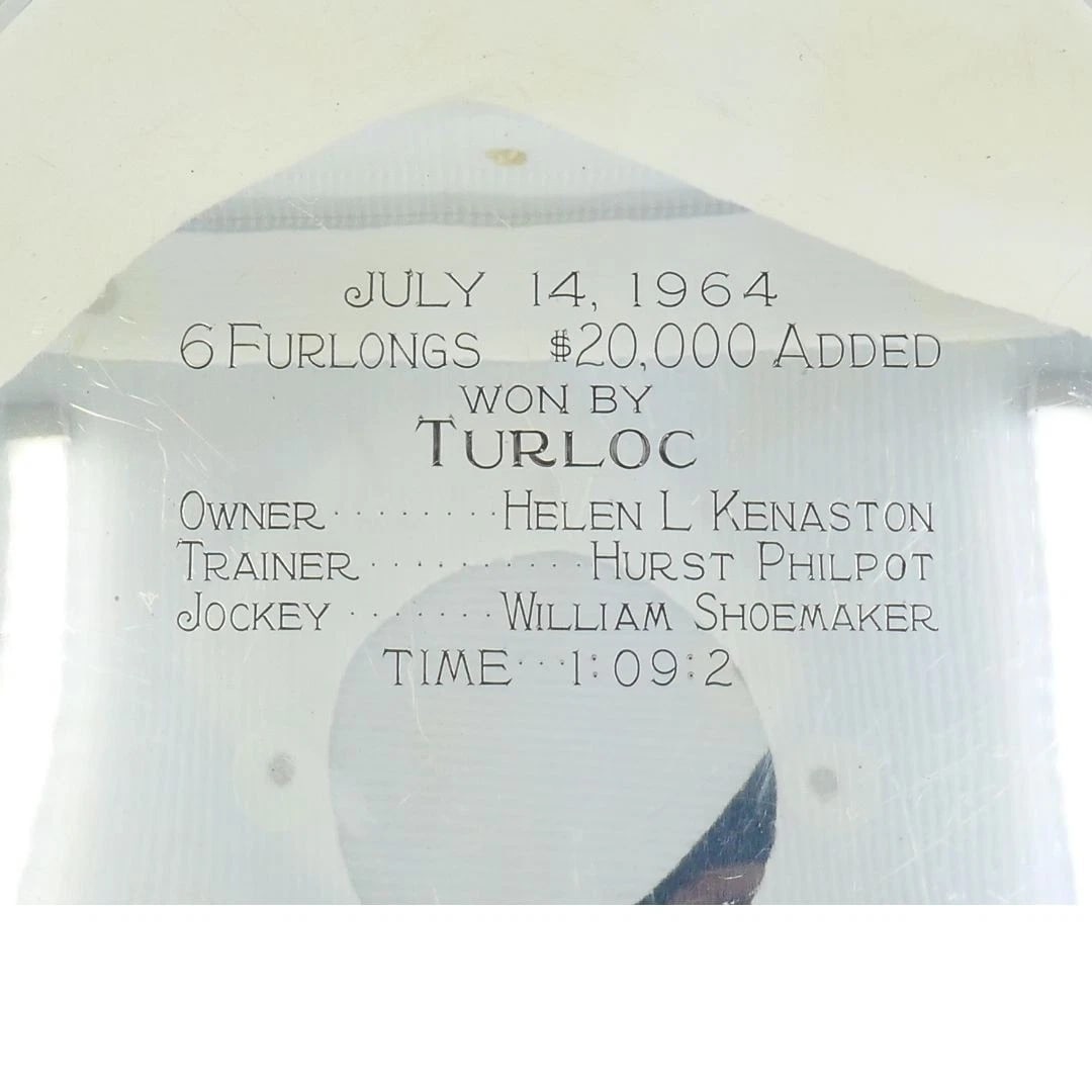 1964 Sterling Silver Lakes and Flowers Handicap Hollywood Park Trophy Plate - 3