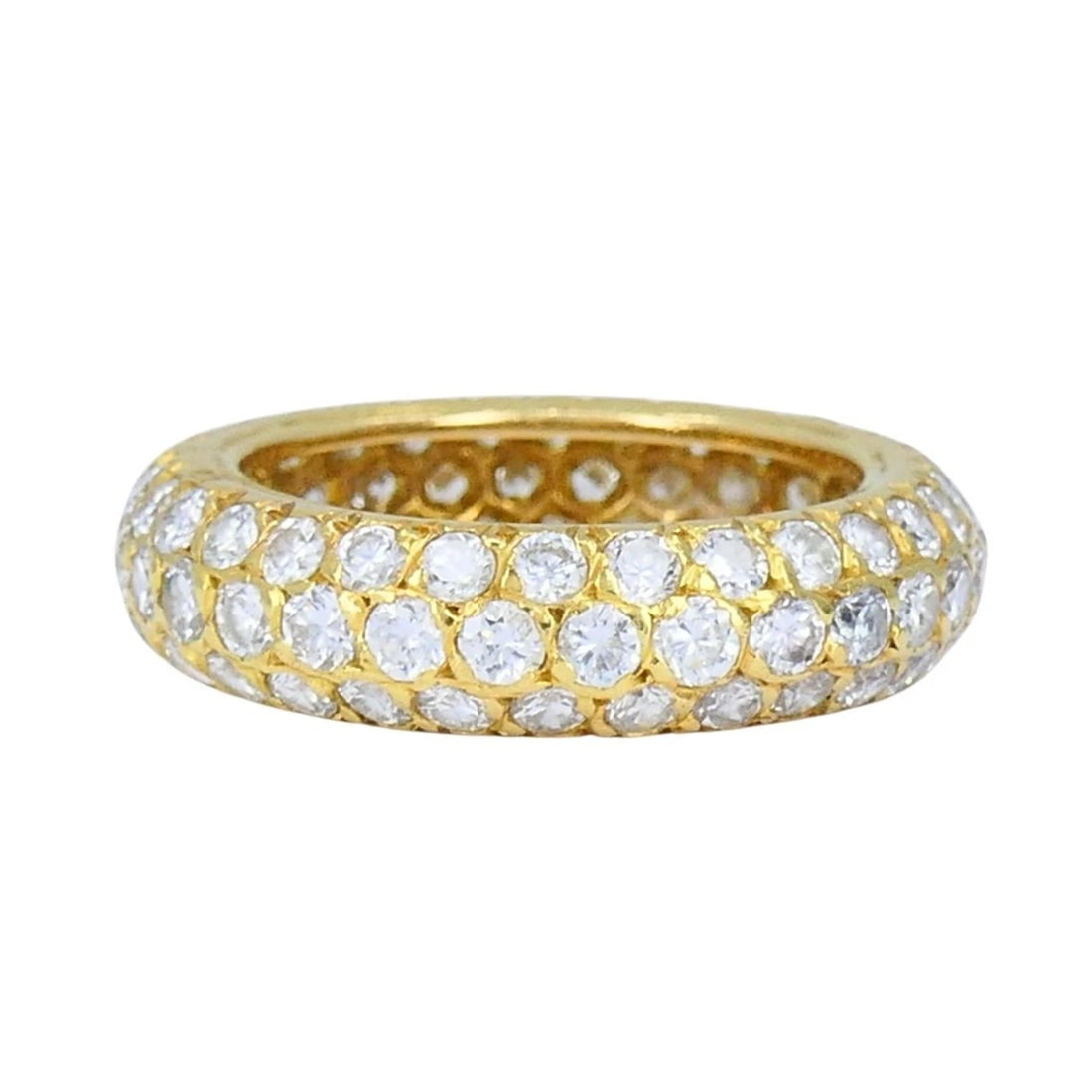 French 18k Gold Diamond Vintage Band Ring - 5