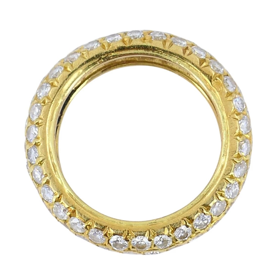 French 18k Gold Diamond Vintage Band Ring - 8