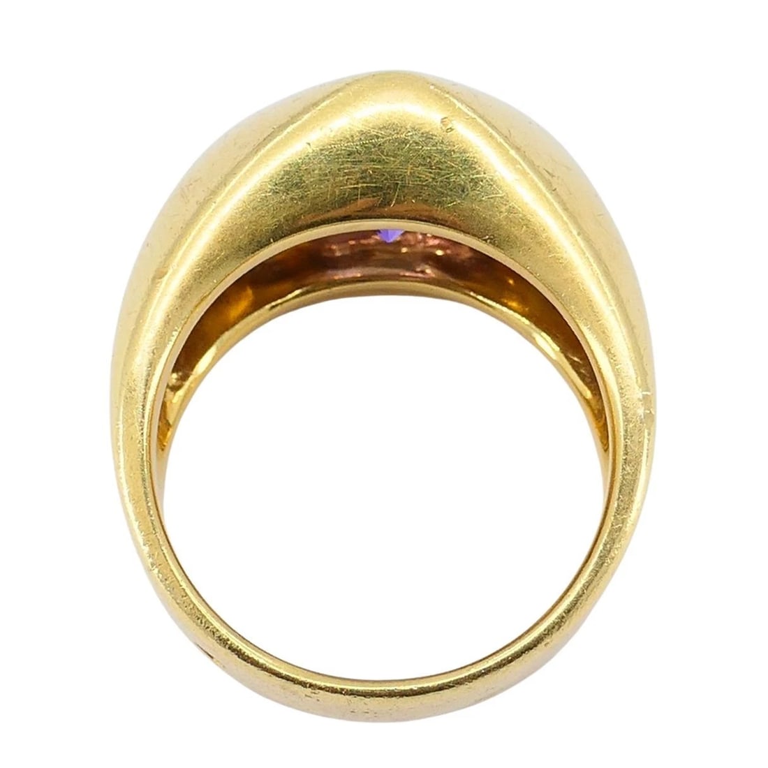 Vintage French 18k Gold Amethyst Ring - 12