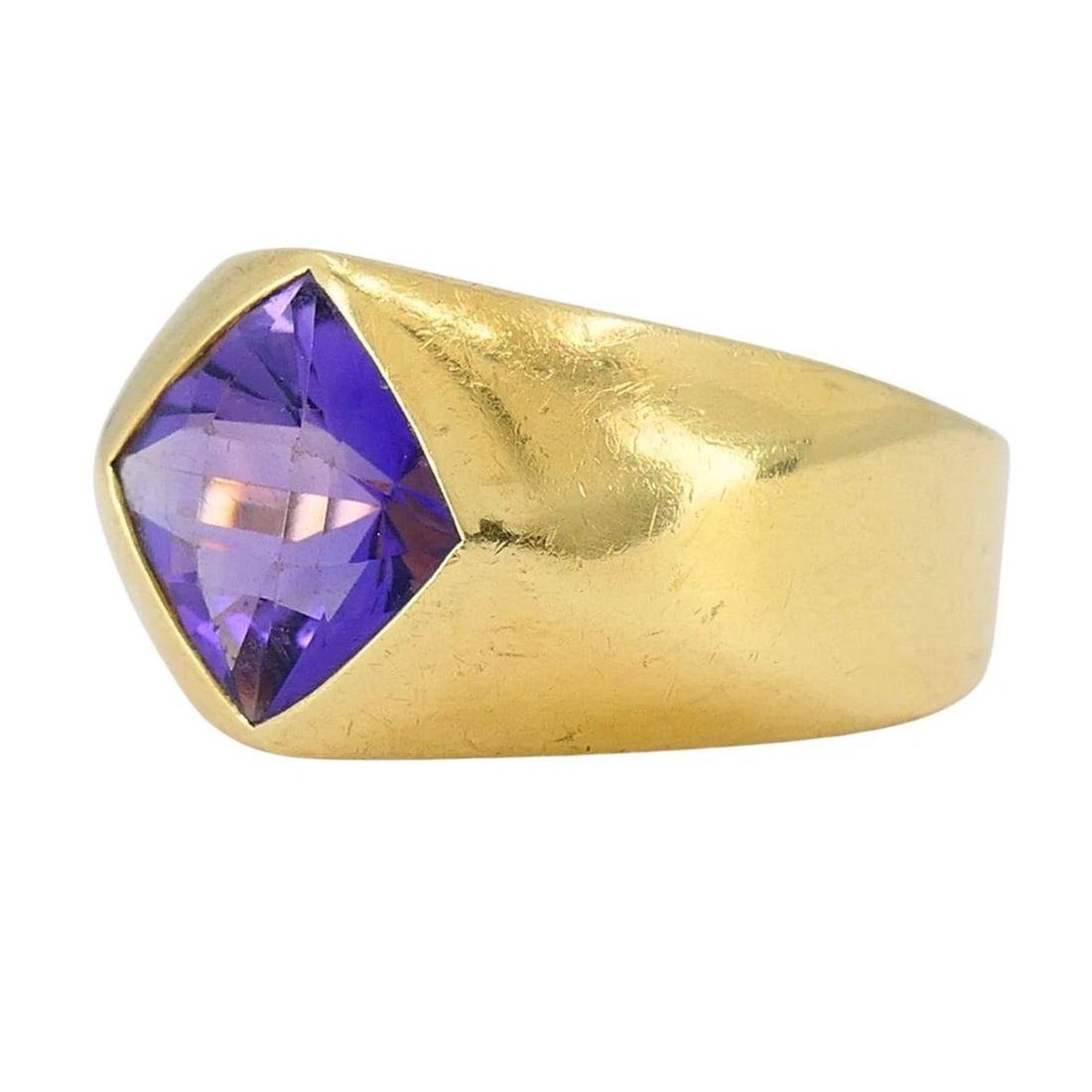 Vintage French 18k Gold Amethyst Ring - 5