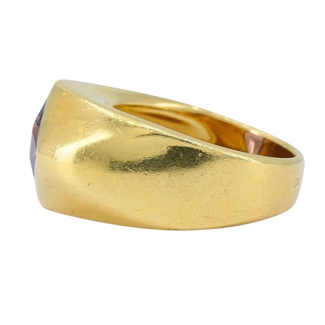 Vintage French 18k Gold Amethyst Ring - 7