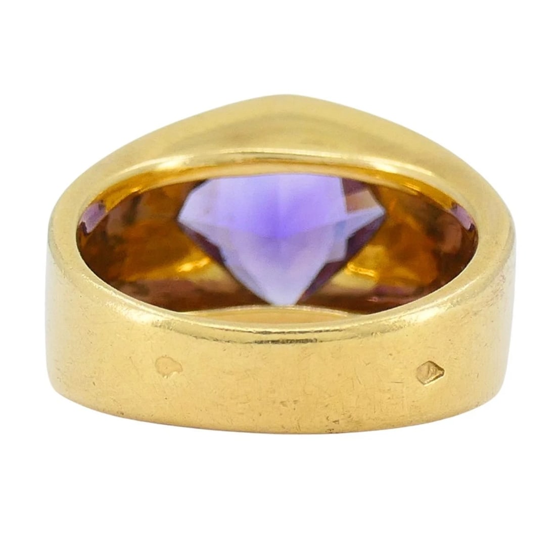 Vintage French 18k Gold Amethyst Ring - 8