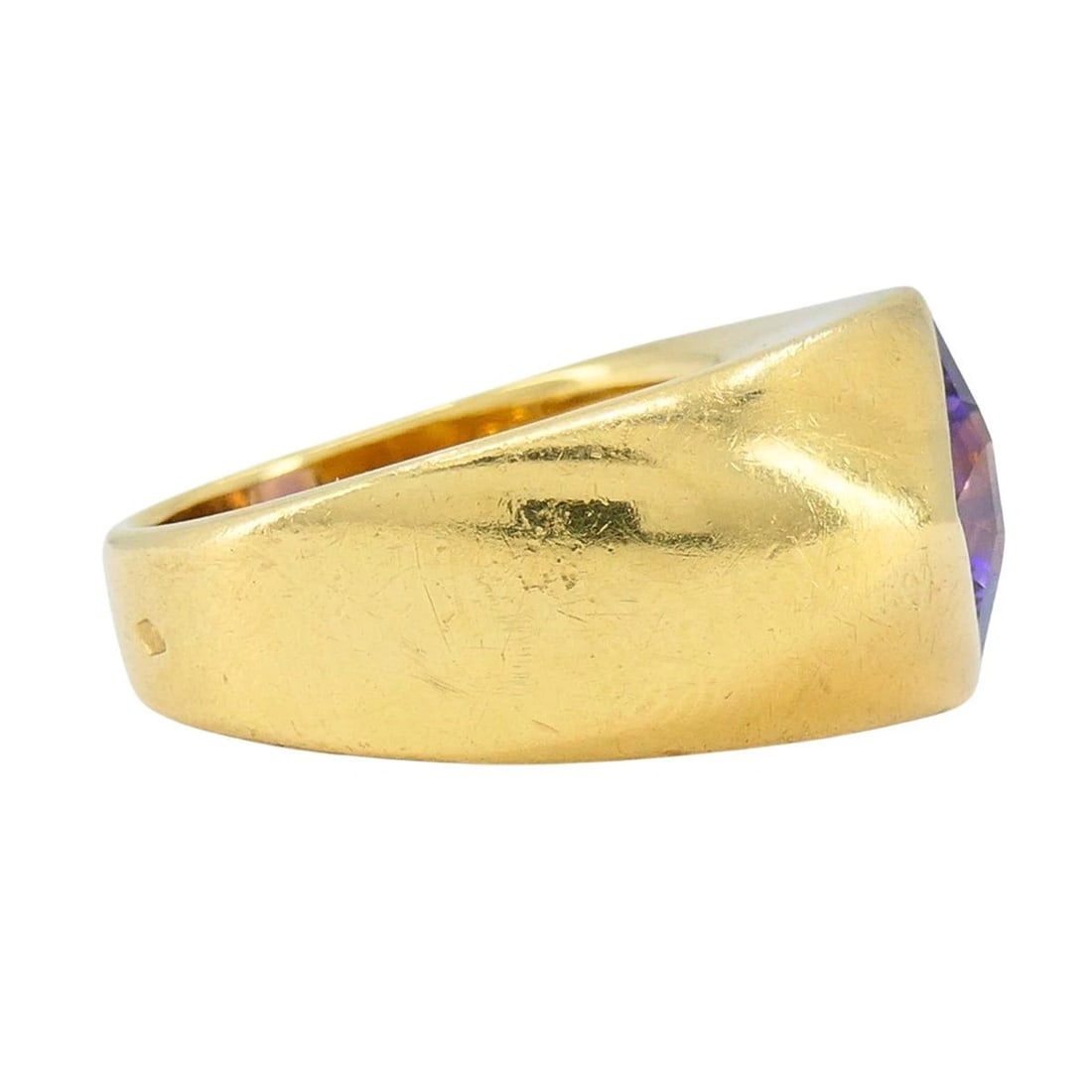 Vintage French 18k Gold Amethyst Ring - 9