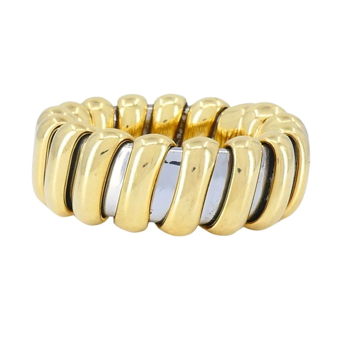 Vintage Bvlgari 18k Gold Stainless Steel Ring - 12
