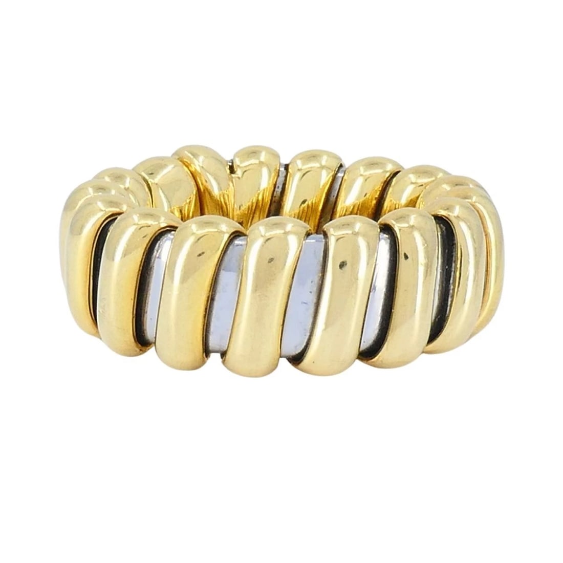 Vintage Bvlgari 18k Gold Stainless Steel Ring - 6
