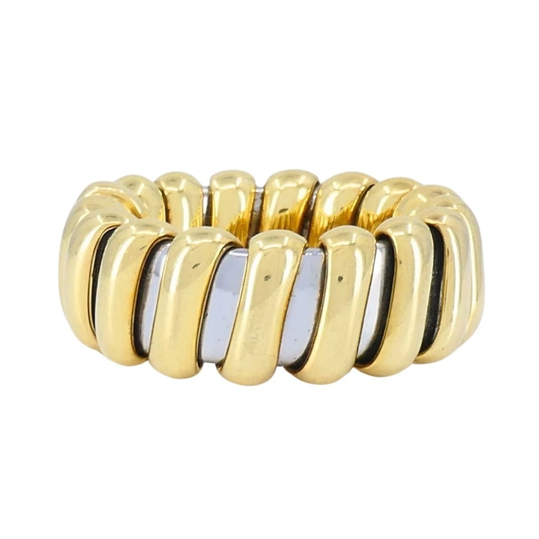 Vintage Bvlgari 18k Gold Stainless Steel Ring - 7