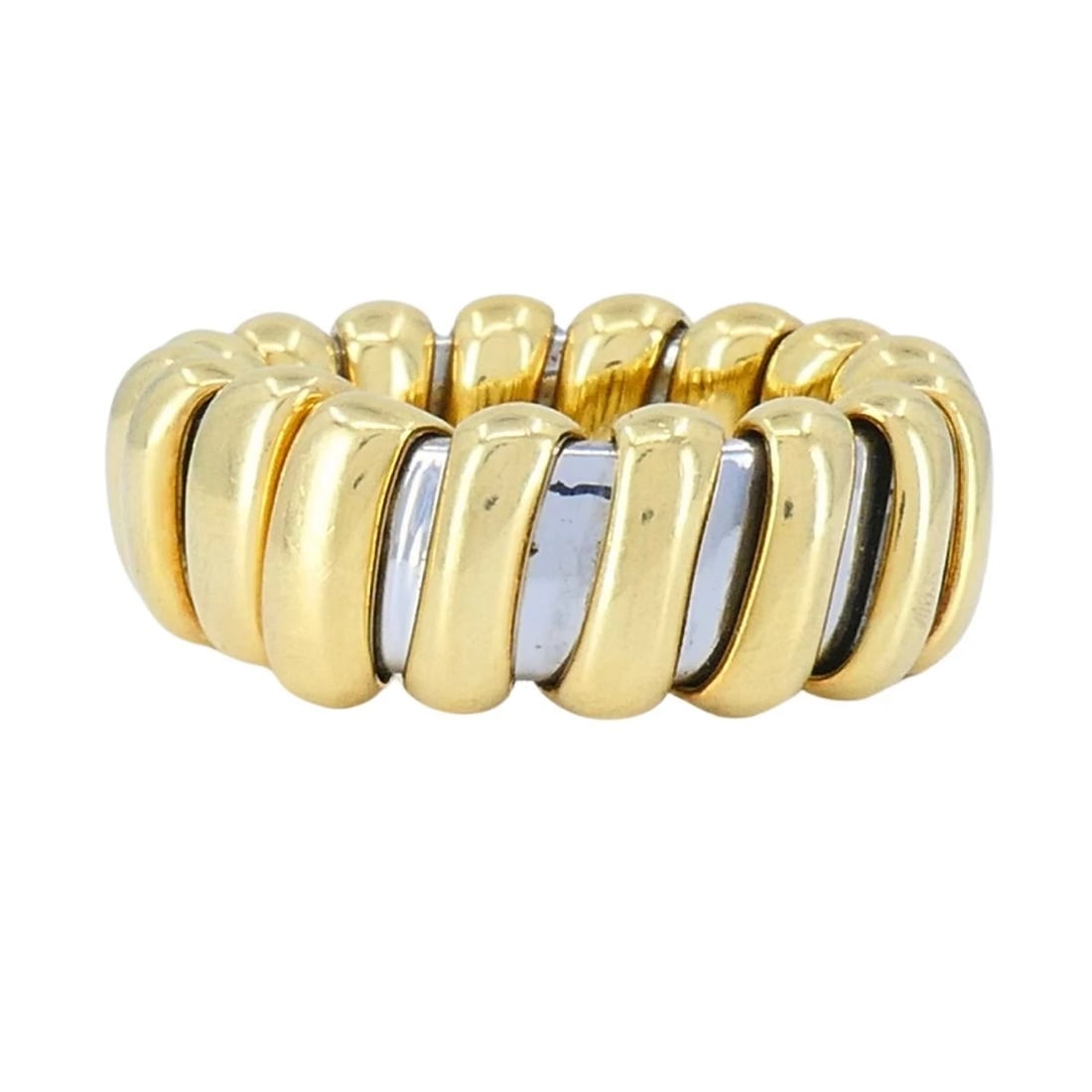 Vintage Bvlgari 18k Gold Stainless Steel Ring - 8