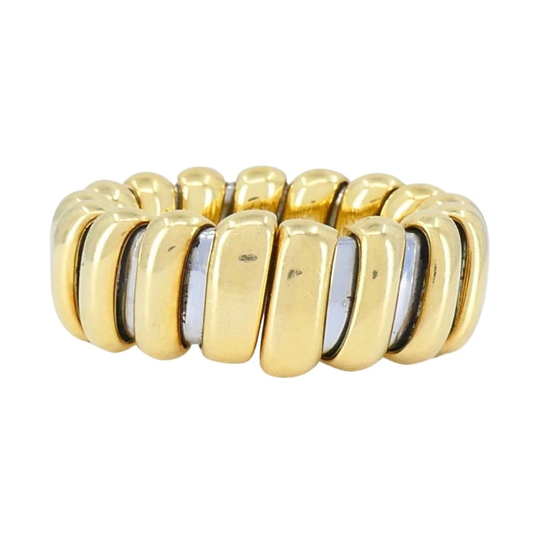 Vintage Bvlgari 18k Gold Stainless Steel Ring - 9