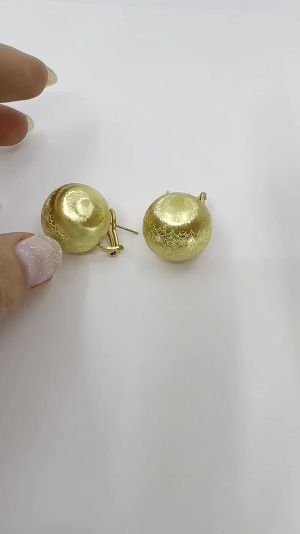 Vintage Buccellati 18k Gold Ball Earrings - 2