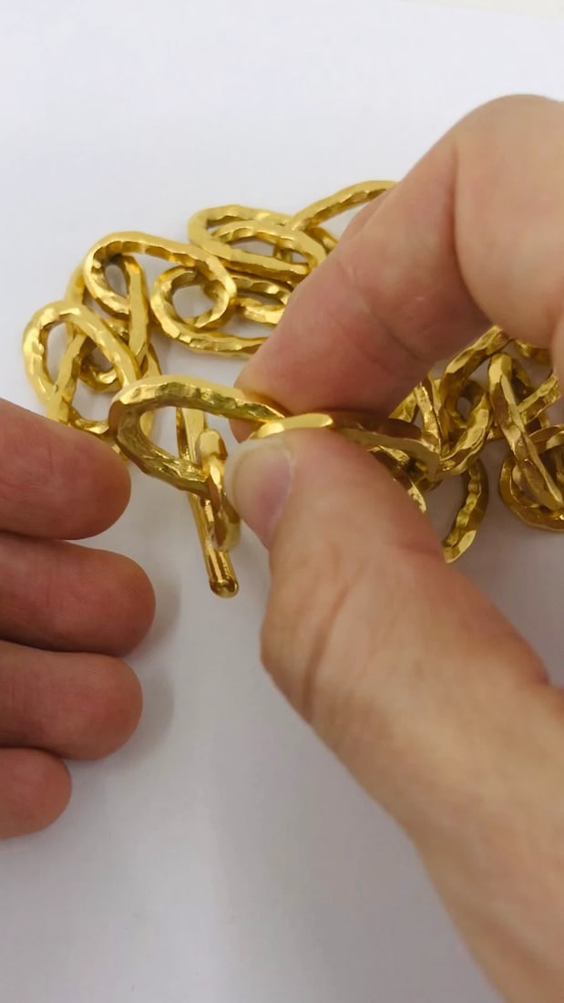 Jean Mahie Vintage 22k Gold Heavy Chain Necklace - 2