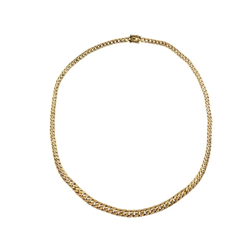 Vintage 18k Gold Curb Link Chain Necklace - 4