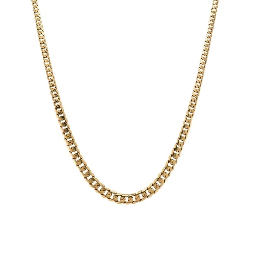 Vintage 18k Gold Curb Link Chain Necklace - 5